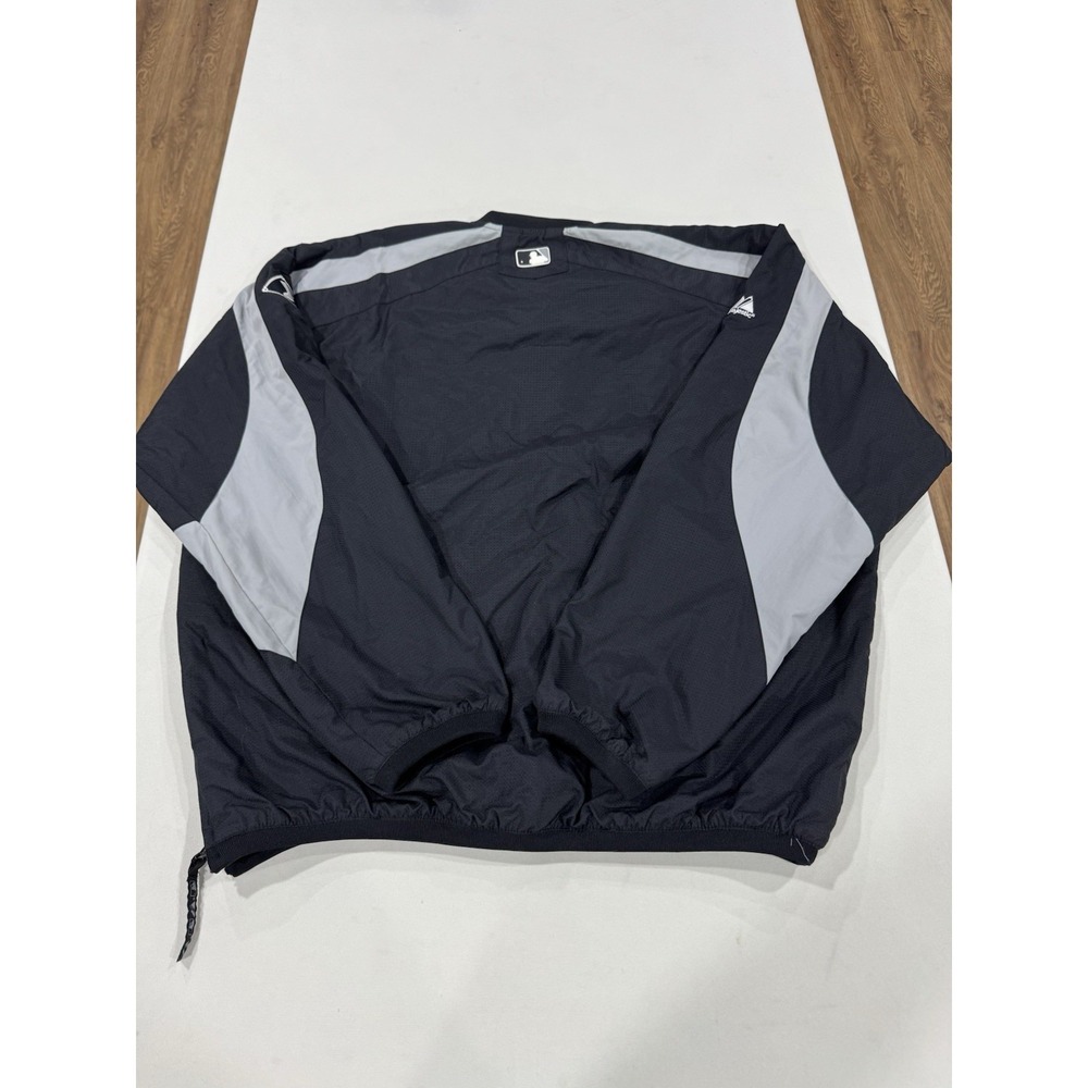 VINTAGE Chicago White Sox Jacket Men M Black Windbreaker Dugout 1/4 Zip Majestic - Picture 5 of 10